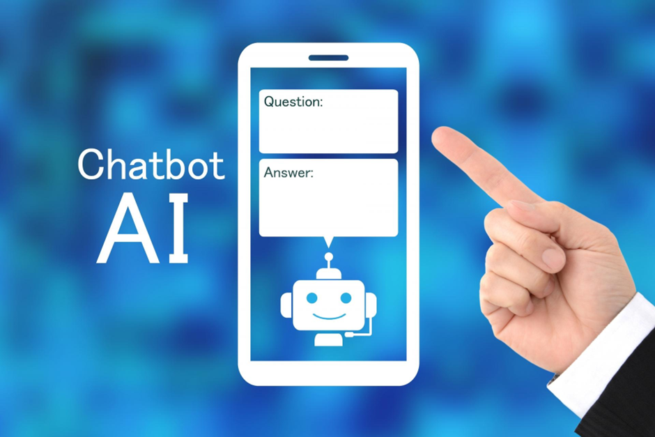 「Chatbot AI」の文字とスマホ画面のQ&A