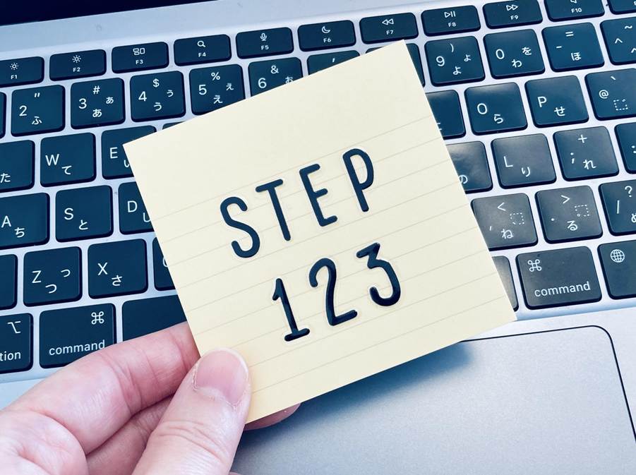 「STEP123」と書かれたメモ